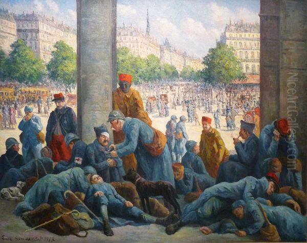 La Gare de l'Est Oil Painting by Maximilien Luce