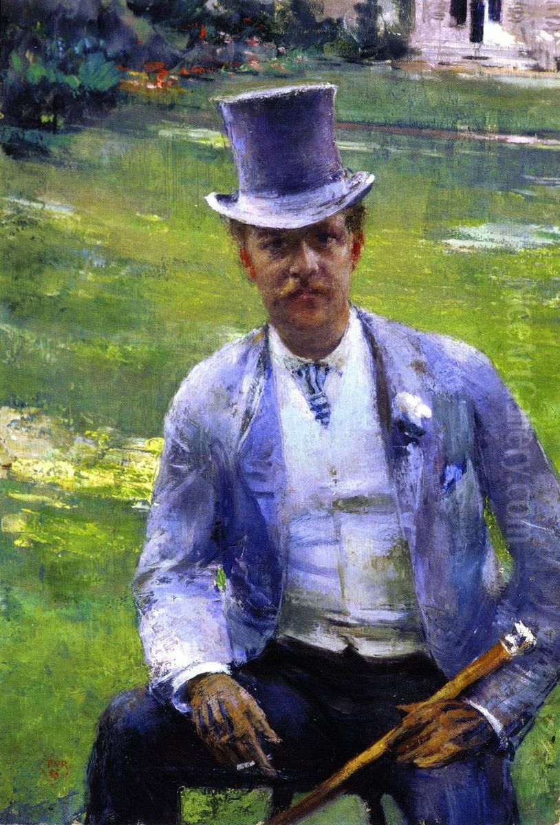 Retrat d'Octave Maus en dandy Oil Painting by Theo van Rysselberghe