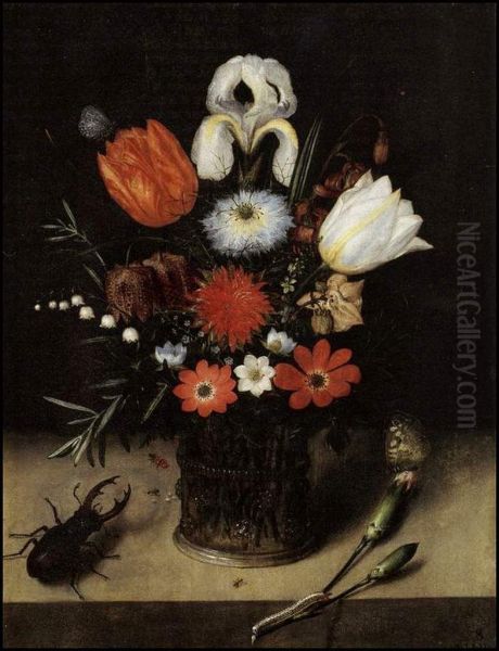 Vase of Flowers Oil Painting by Peter Paul Binoit
