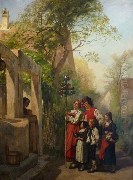 L'arbre de mai Oil Painting by Gustave Brion