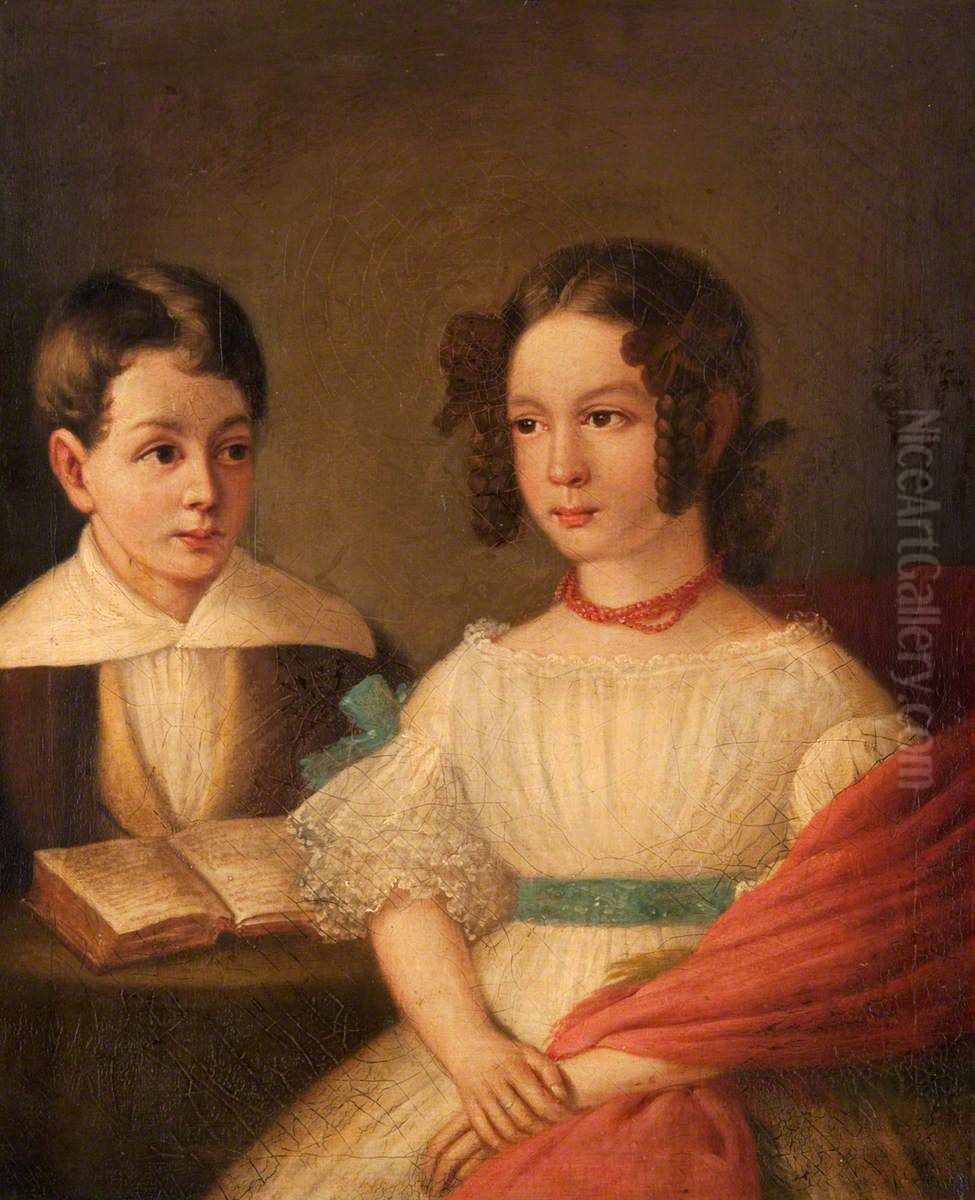 Frances and Algernon Black Oil Painting by Augustus Earle
