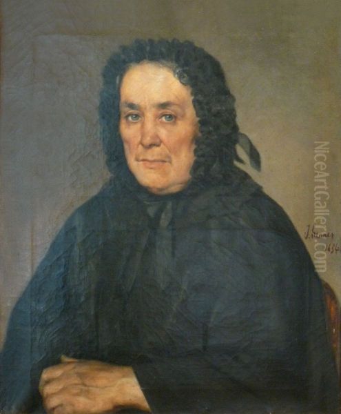 Portrait de Mme Kaufmann Oil Painting by Jean-Jacques Henner