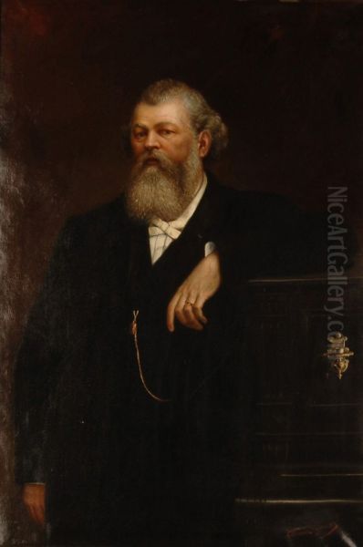 Portrait of the Alsatian Composer Victor Nessler Oil Painting by Ottomar Weymann