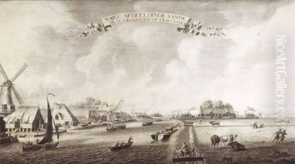Oil refinery (traankokerij) in Oostzaan Oil Painting by Adriaen Van Salm