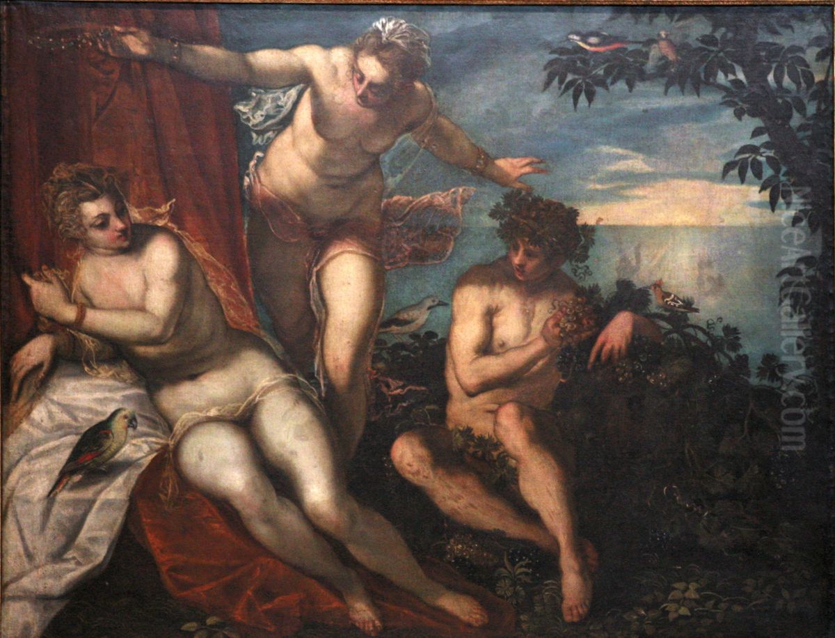 Bacchus, Ariane et Venus Oil Painting by Domenico Tintoretto