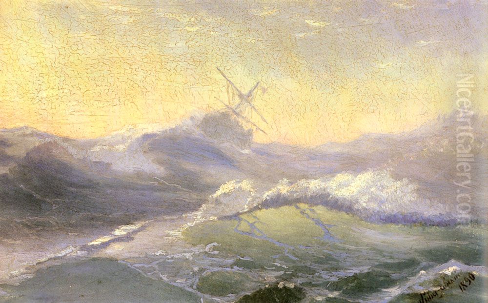 Bracing The Waves Oil Painting by Ivan Aivazovsky