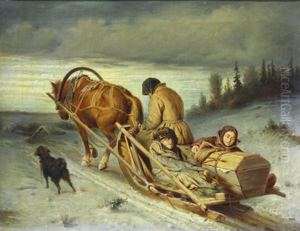 <<Provody pokojnika>> Oil Painting by Vasily Perov