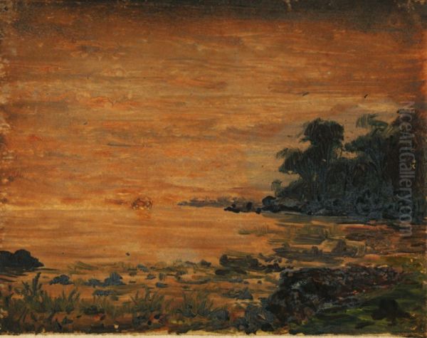 Oil Sketch of Florida Oil Painting by George Leo Frankenstein