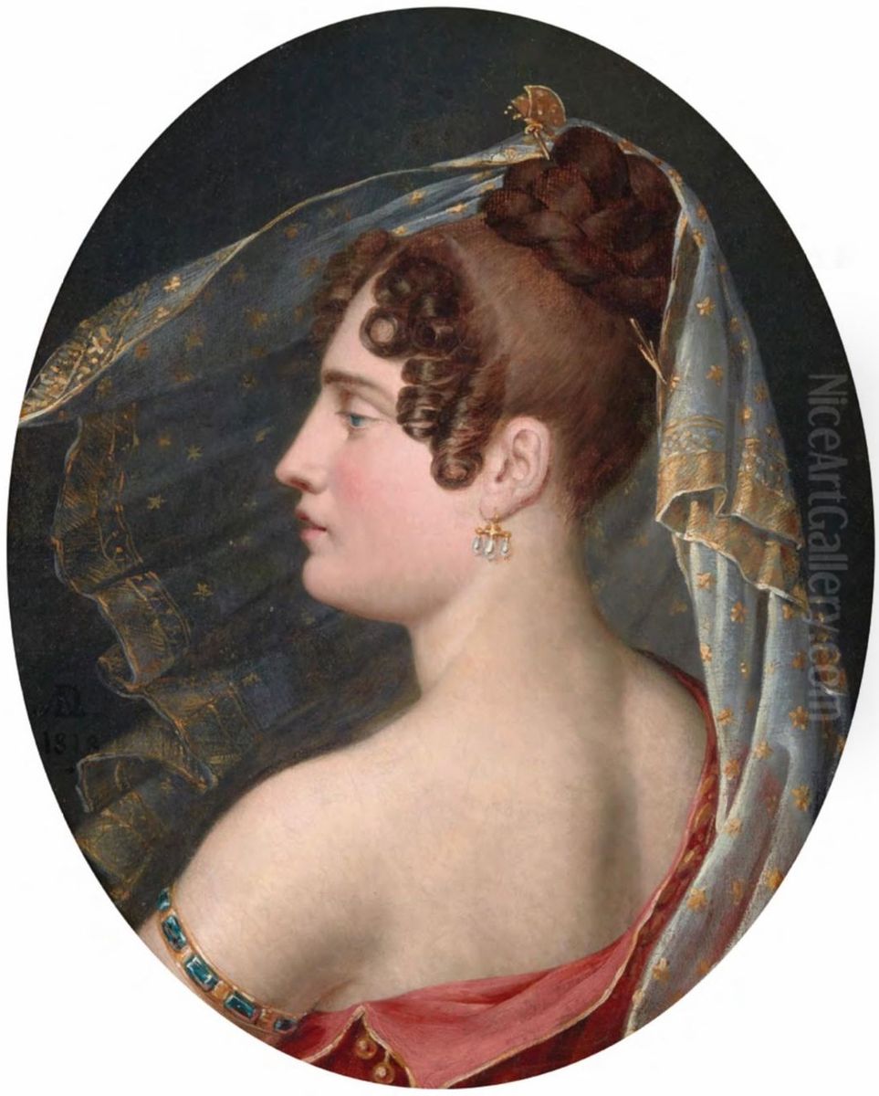 Portrait presume de Mlle George en Allegorie de la Nuit Oil Painting by Alexandrine Delaval