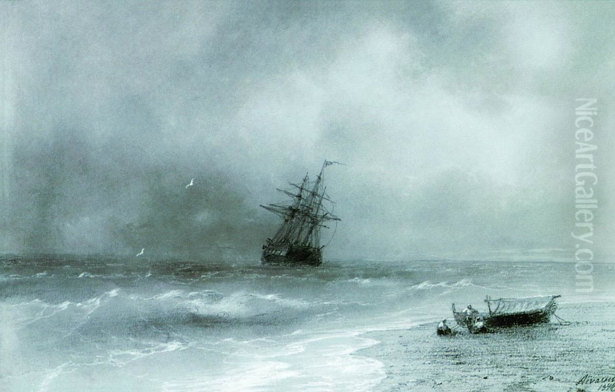 Stormy Sea Oil Painting by Ivan Aivazovsky