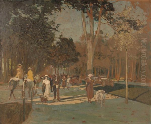 Fin de journee aux Acacias Oil Painting by Amedee-Julien Marcel-Clement