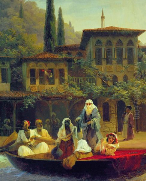 Boat Ride by Kumkapi in Constantinople Oil Painting by Ivan Aivazovsky