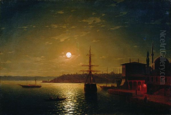 <<Buhta Zolotoj Rog. Turcia>> Oil Painting by Ivan Aivazovsky
