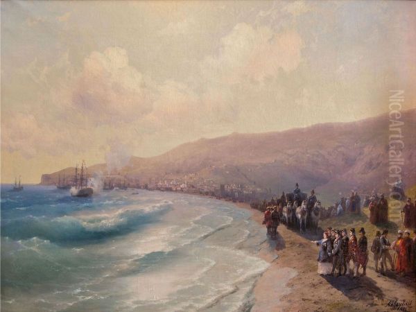 Arrival of Catherine II in Feodosia Oil Painting by Ivan Aivazovsky