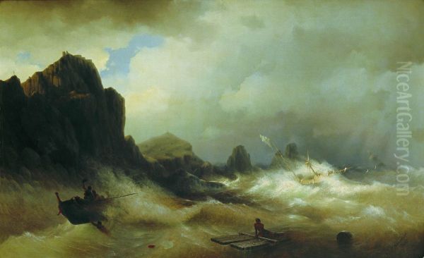 <<Korablekrusenie.>> Oil Painting by Ivan Aivazovsky
