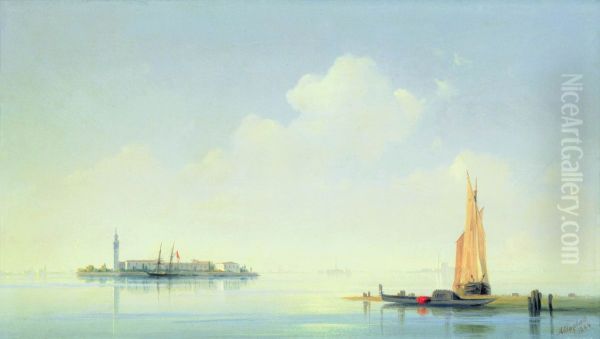 Venetian lagoon. View of the island of San Giorgio. Oil Painting by Ivan Aivazovsky
