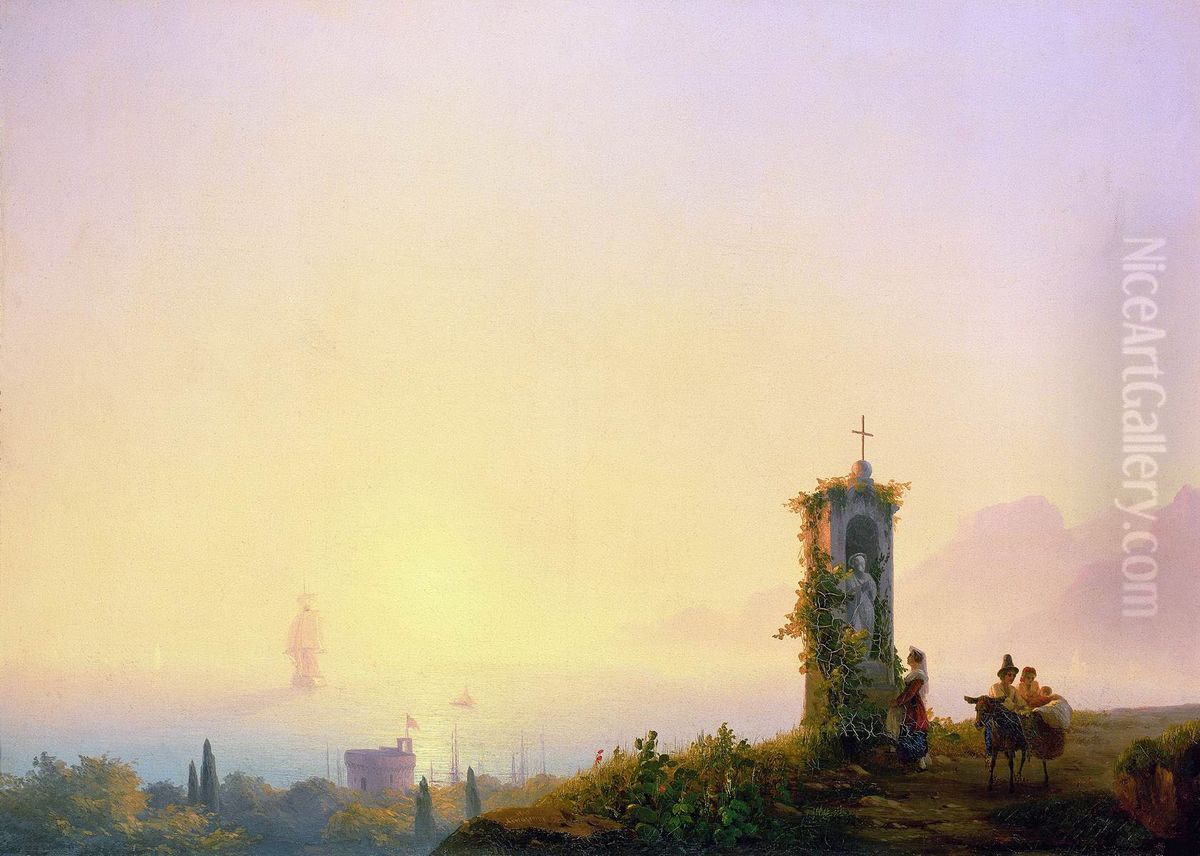 Chapel by the sea Oil Painting by Ivan Aivazovsky