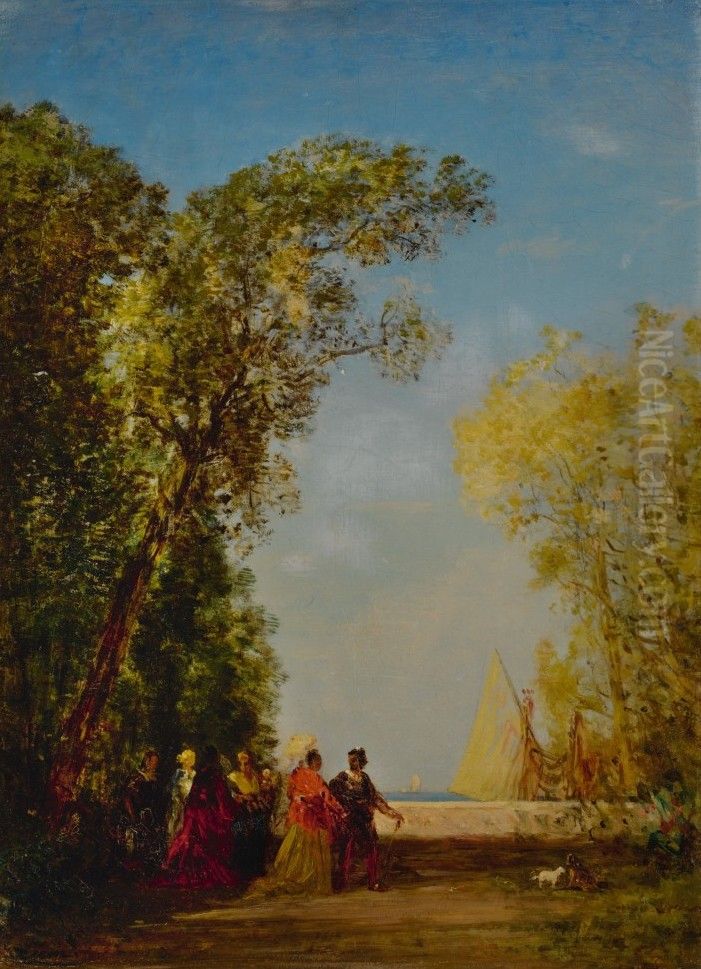 INTERIEUR D'UN JARDIN A VENISE Oil Painting by unknown