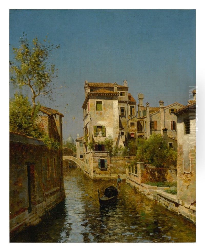 GONDOLIER ON A VENETIAN CANAL Oil Painting by unknown