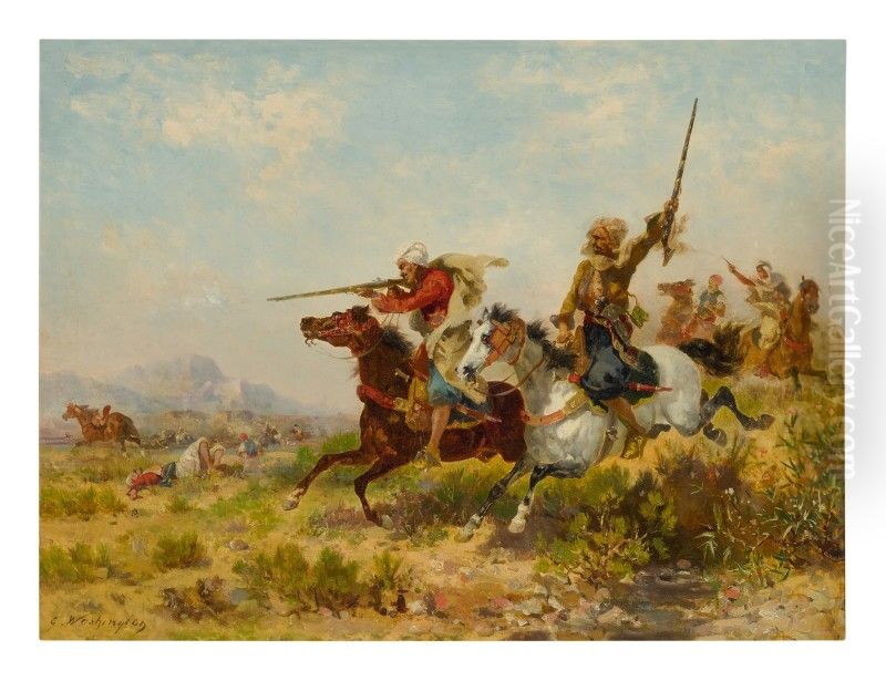 CHARGE DES CAVALIERS ARABES Oil Painting by unknown