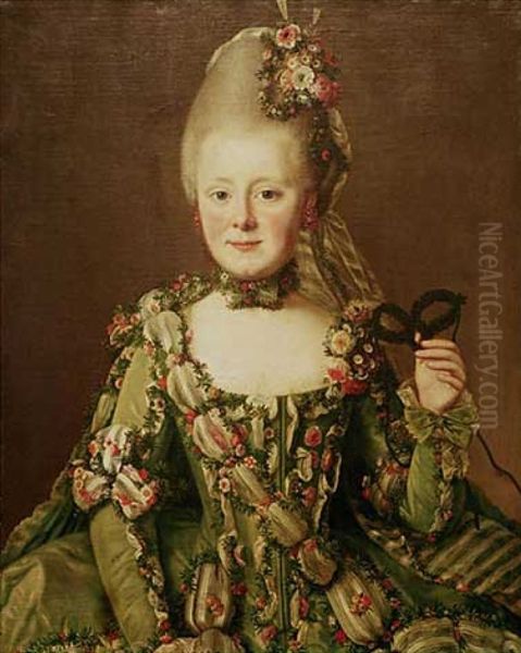 Auguste Marie Baroness von Boeselager, nee Freiin von Heiden-Bedderbusch Oil Painting by Matthias Kappers