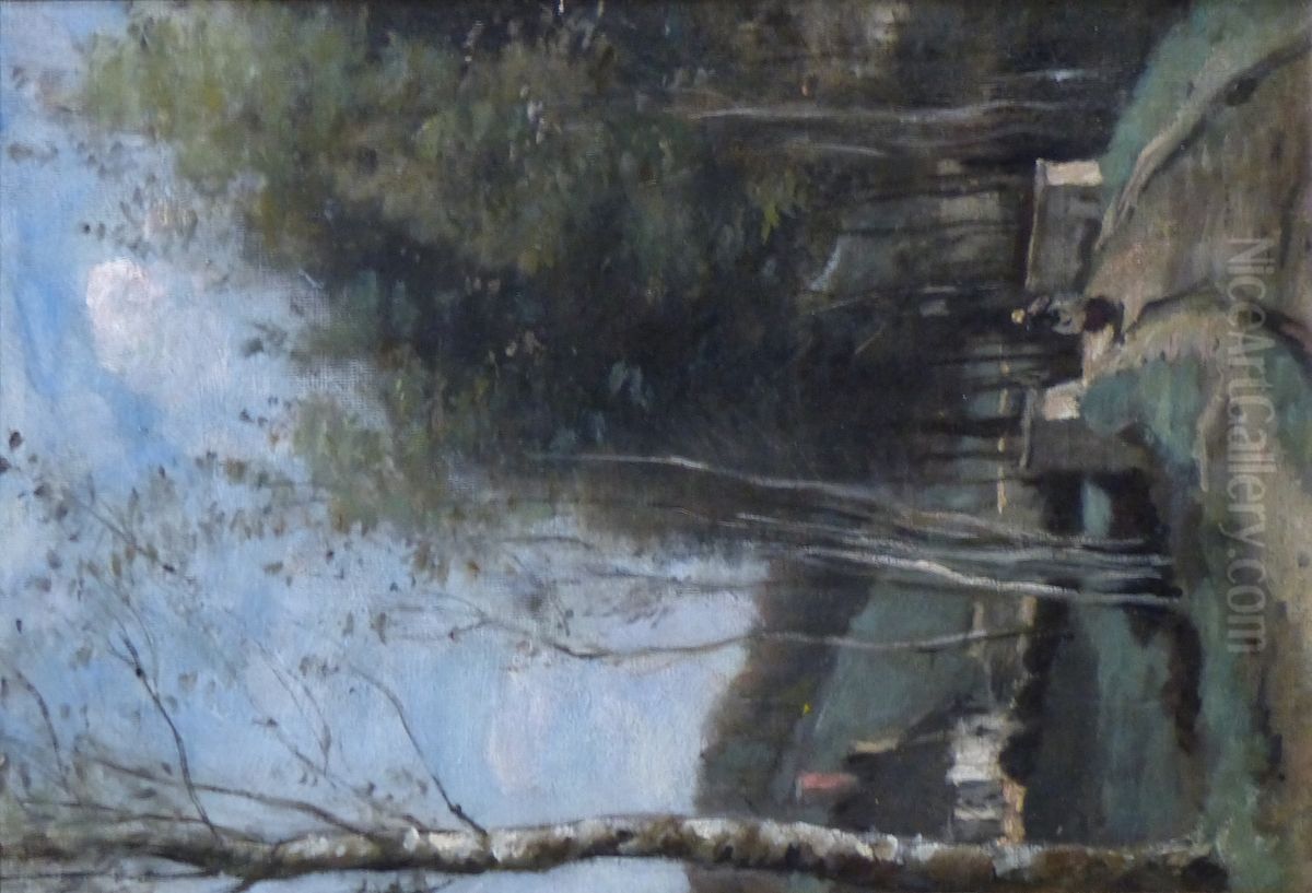 The Little Bridge Oil Painting by Jean-Baptiste Camille Corot