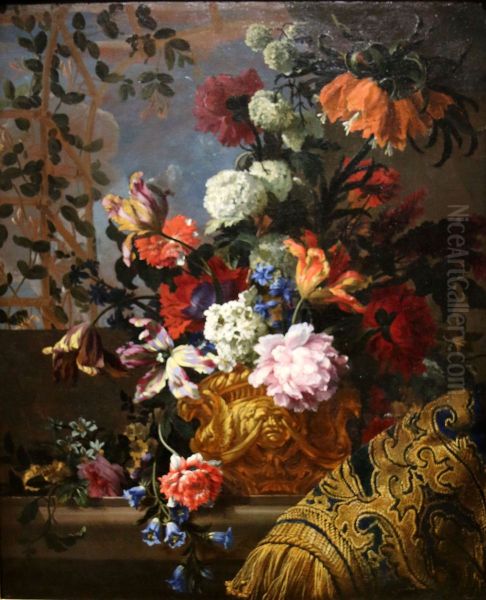 Fleurs Oil Painting by Jean-Baptiste Monnoyer