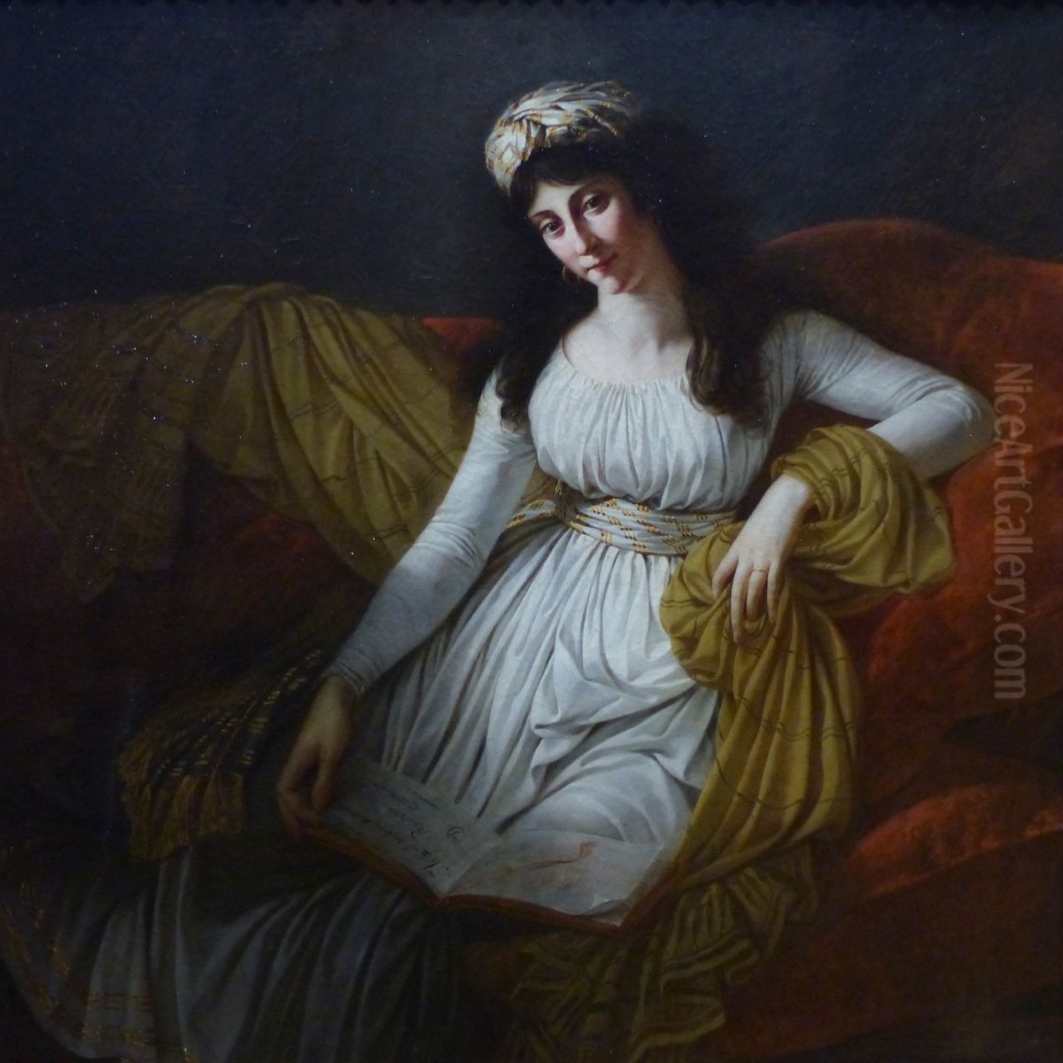 Mrs Fravega or Mrs Meuricoffre Oil Painting by Antoine-Jean Gros