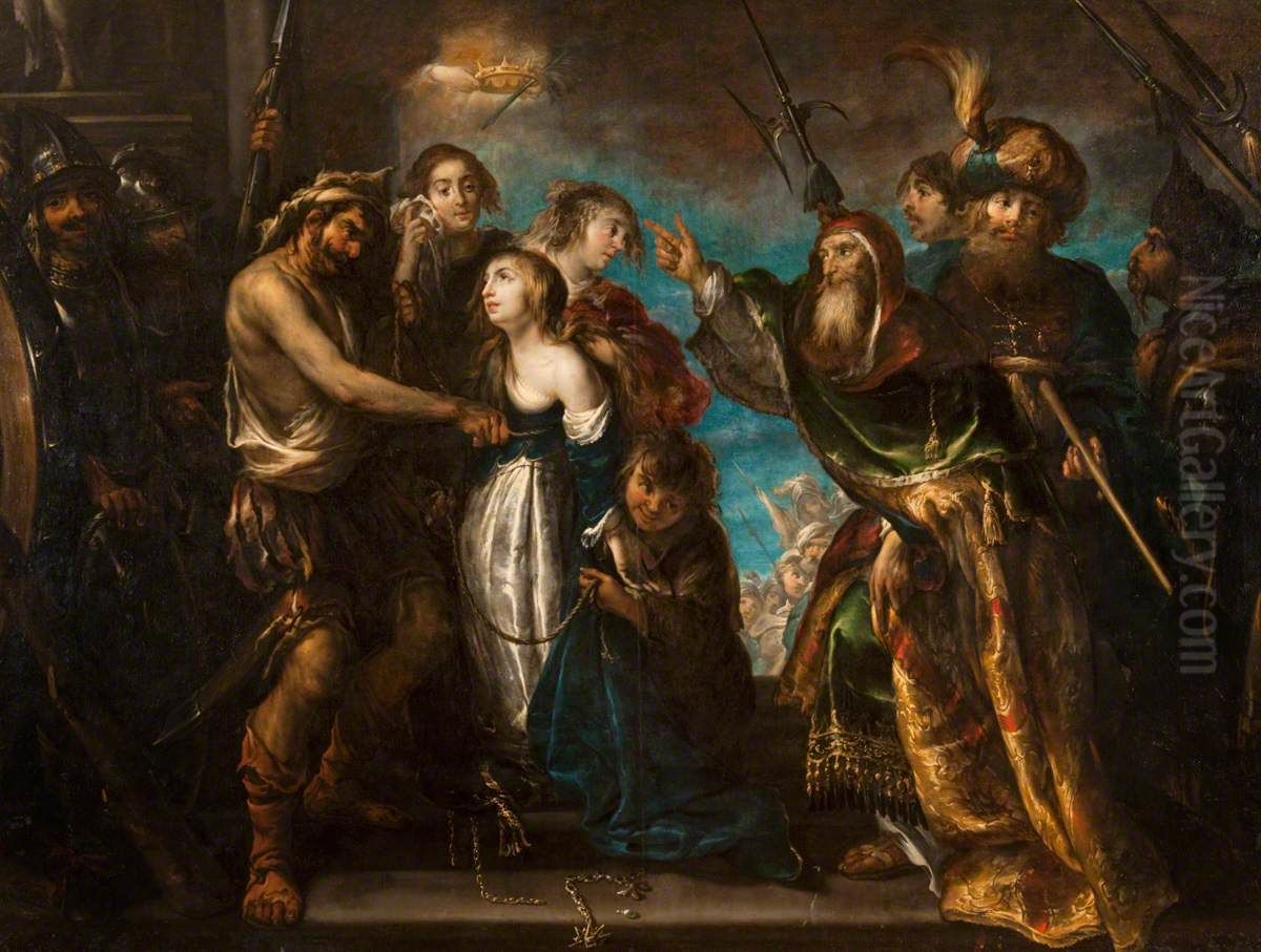Het martelaarschap van de Heilige Catherina Oil Painting by Jan Cossiers