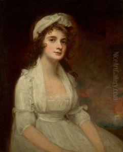PORTRAIT OF MISS ELIZABETH TIGHE (1774 -1857), HALF-LENGTH, WEARING A WHITE DRESS