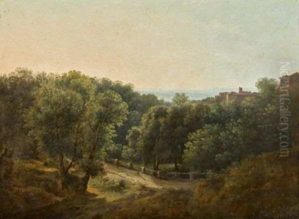 WOODED LANDSCAPE Oil Painting by unknown