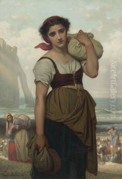 Washerwoman of Etretat Oil Painting by Hugues Merle