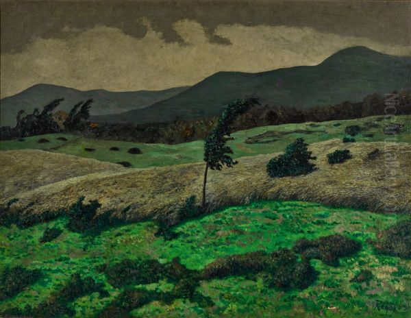 Storm in the Pyrenees Oil Painting by Dario de Regoyos
