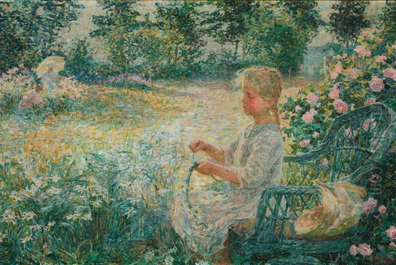 FILLE AU JARDIN Oil Painting by unknown