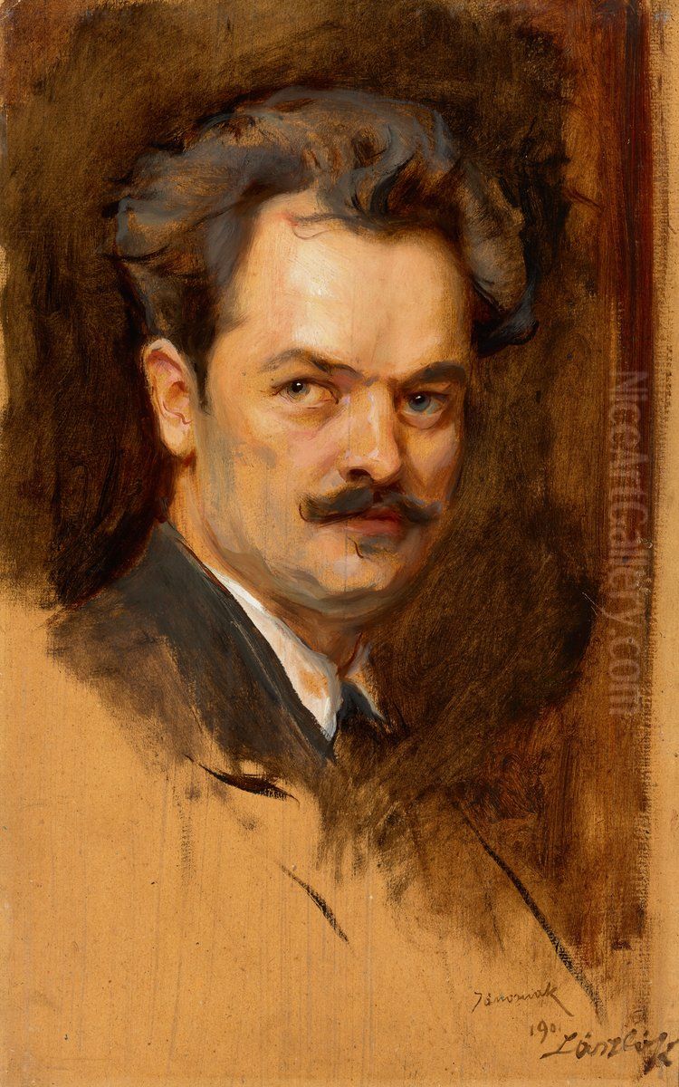 Portrait of Janos Fadrusz Oil Painting by Philip de Laszlo