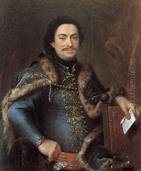 Portrait of Janos Podmaniczky Oil Painting by Adam Manyoki