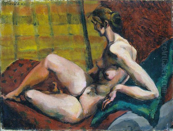 Nude Oil Painting by Lajos Tihanyi