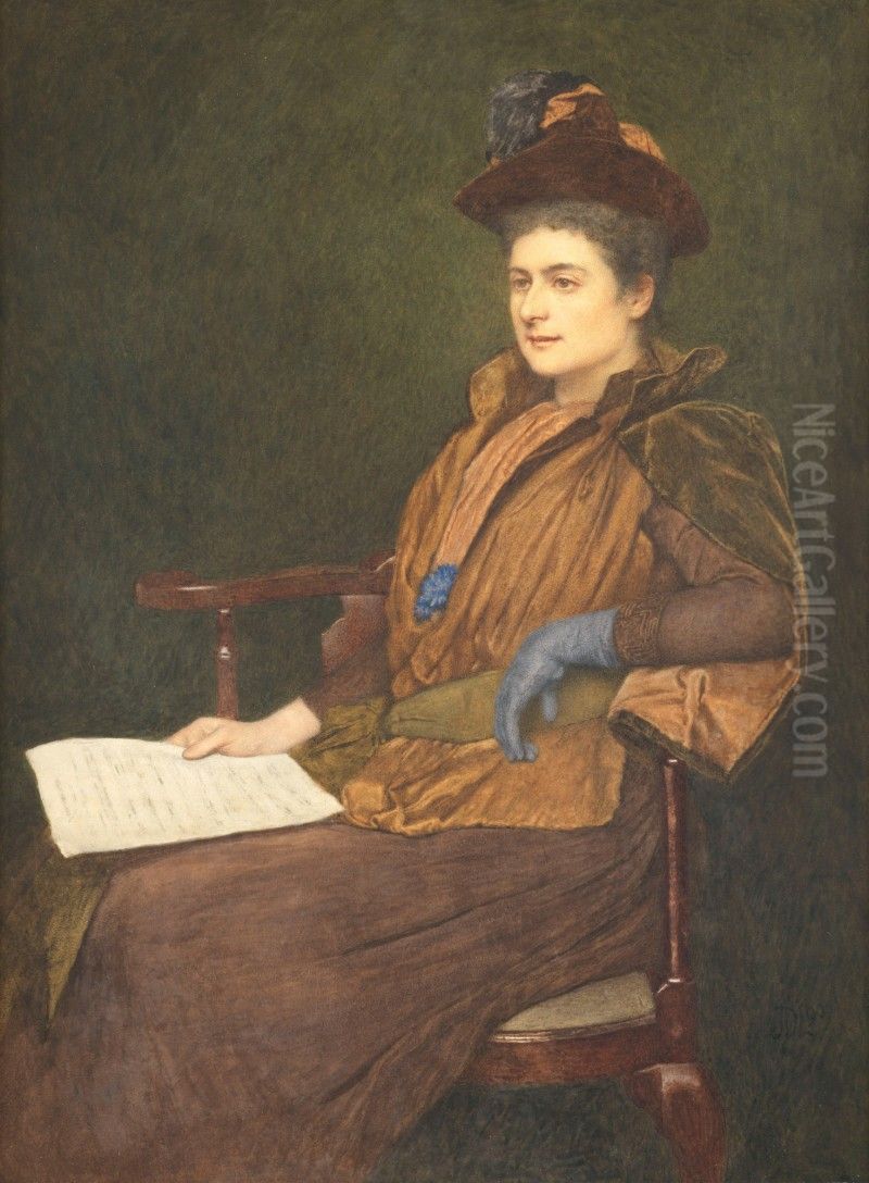 PORTRAIT OF MISS AGNES ASHBEE Oil Painting by unknown