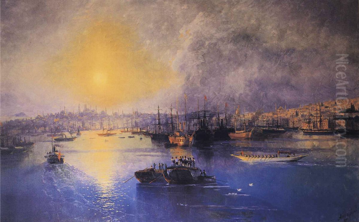 Constantinople Sunset Oil Painting by Ivan Aivazovsky
