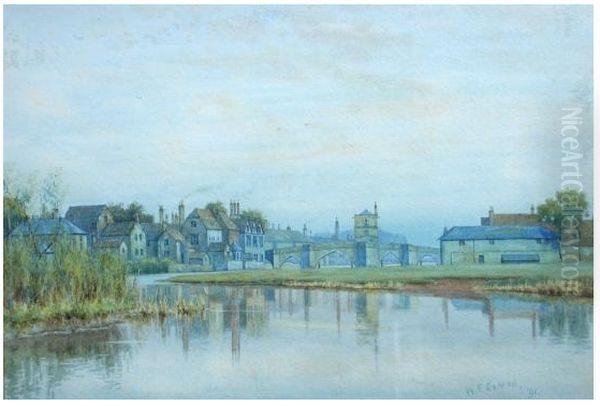 St. Ives Bridge, Huntingdon , 1856 Oil Painting by William Fraser Garden