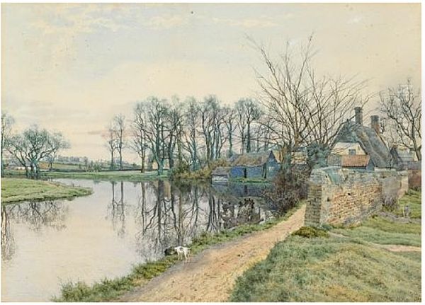 The old mill, Hemingford Grey , 1881 Oil Painting by William Fraser Garden
