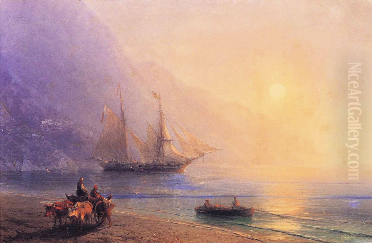 Loading Provisions off the Crimean Coast Oil Painting by Ivan Aivazovsky