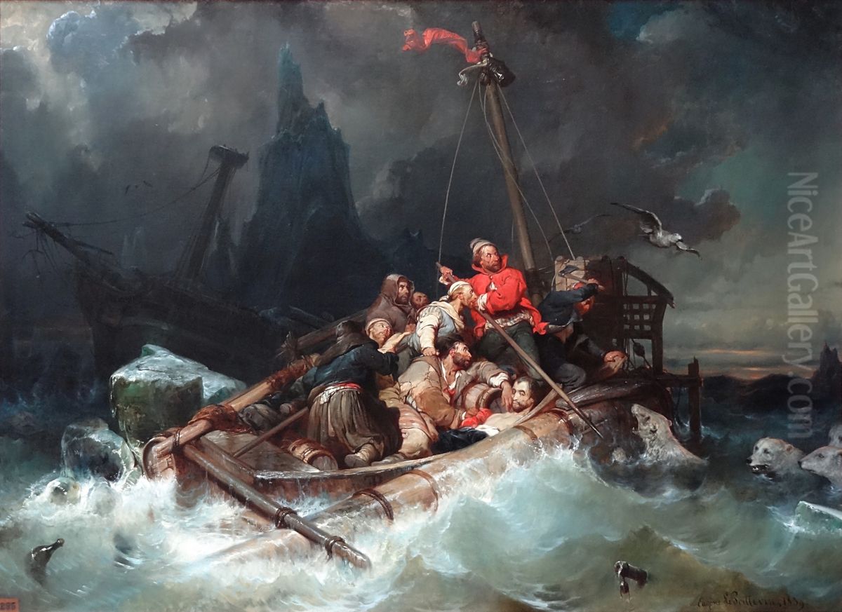 Les naufrages Oil Painting by Eugene Le Poittevin