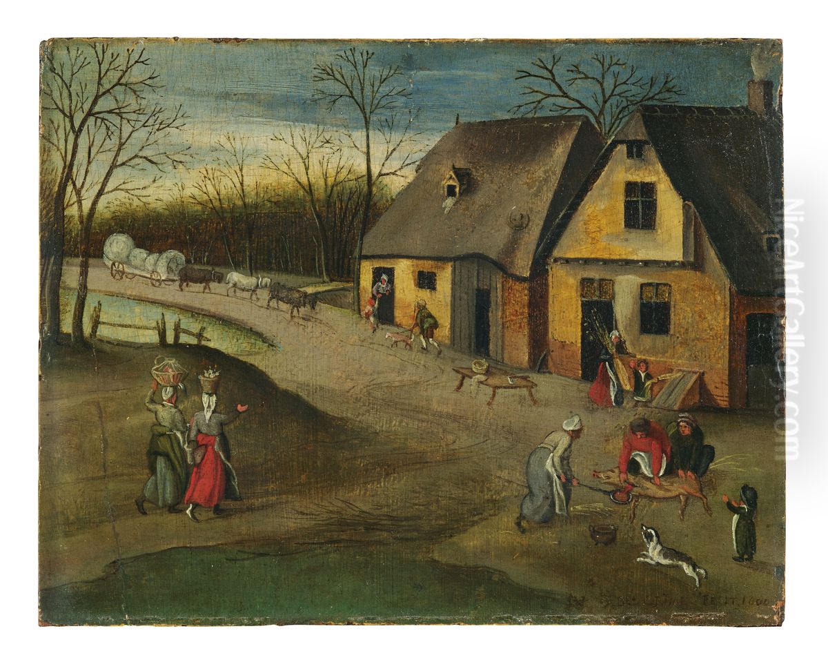 Autumn or Farm Work Oil Painting by Abel Grimmer