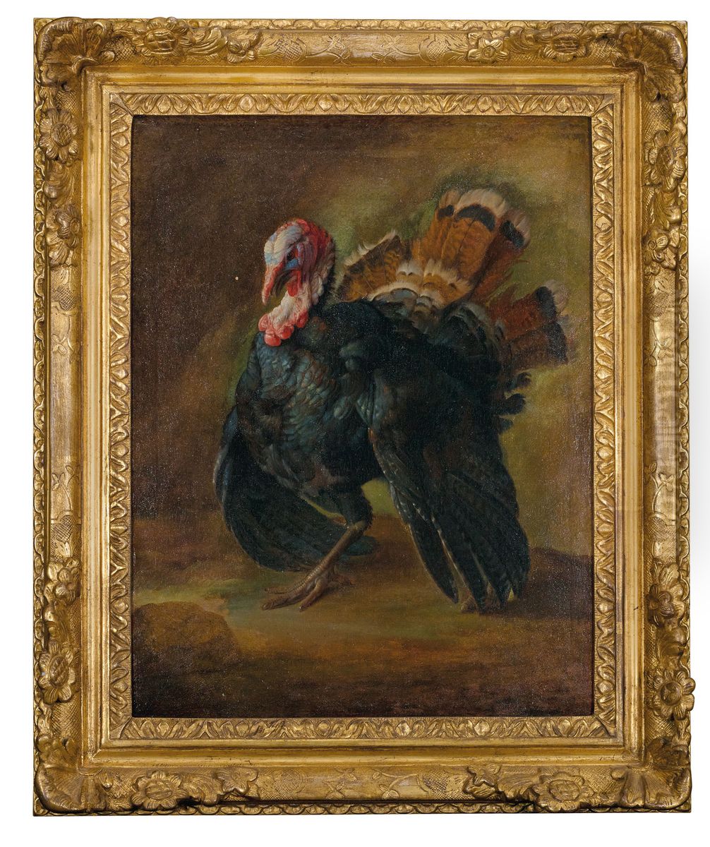 Deux dindons Oil Painting by unknown