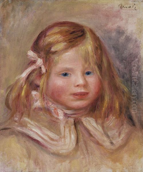 Coco au ruban rose Oil Painting by Pierre-Auguste Renoir