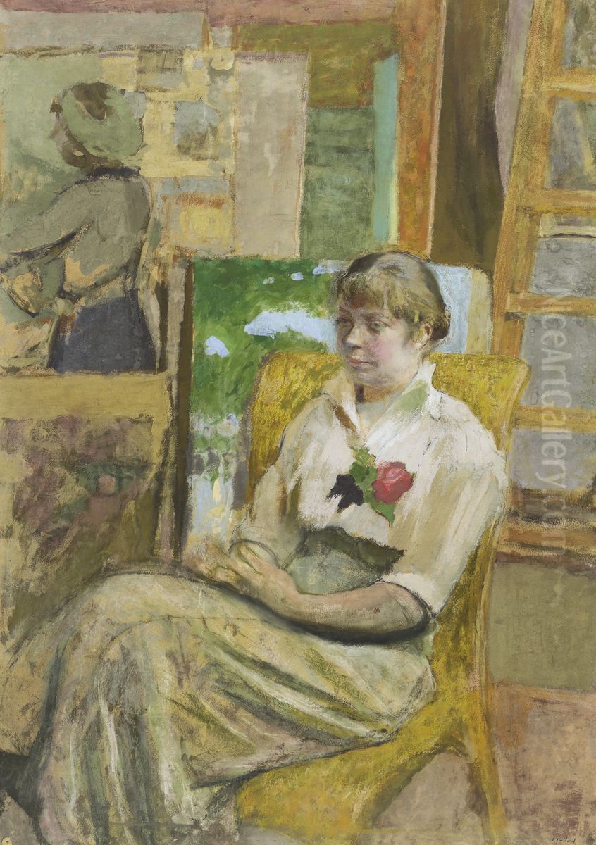 Le modele a la rose Oil Painting by unknown