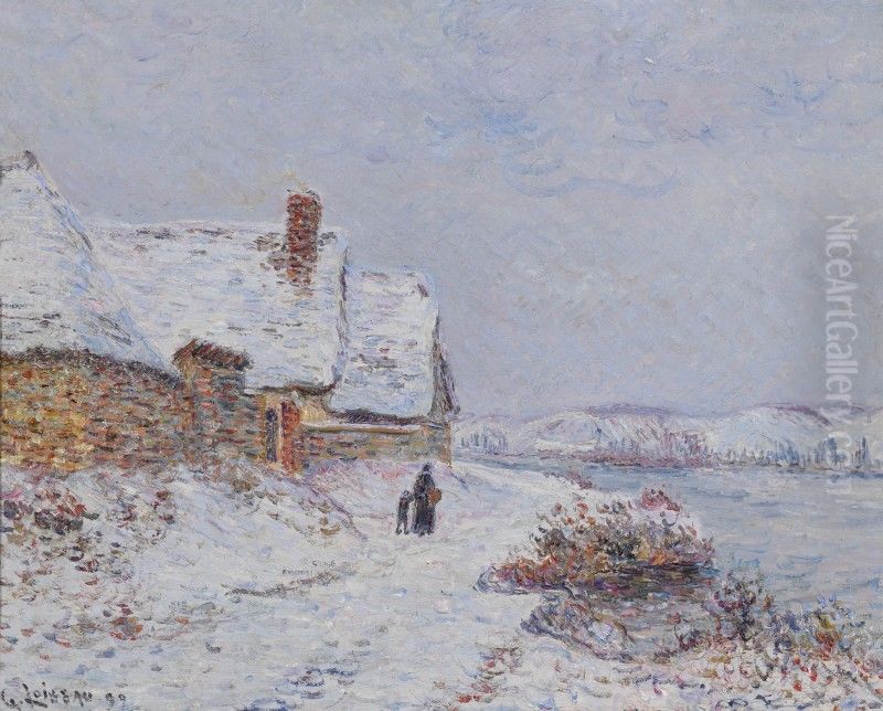 La Neige a Tournedos sur Seine Oil Painting by Gustave Loiseau