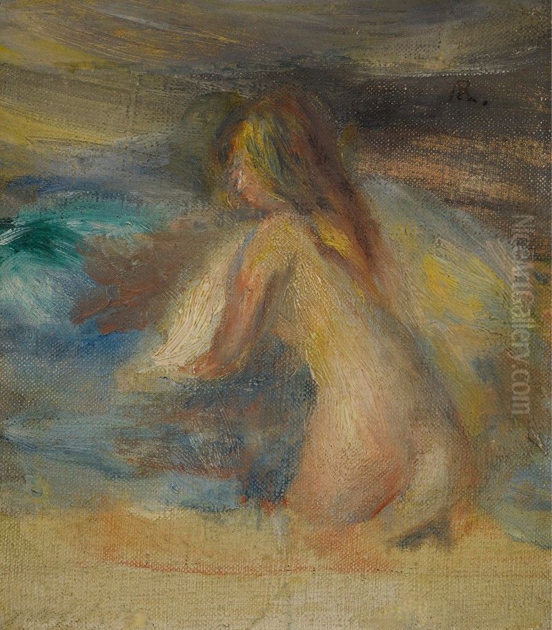 Nu dans un paysage, esquisse Oil Painting by unknown