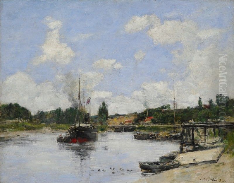 Saint-Valery-sur-Somme, the Port Oil Painting by Eugene Louis Boudin